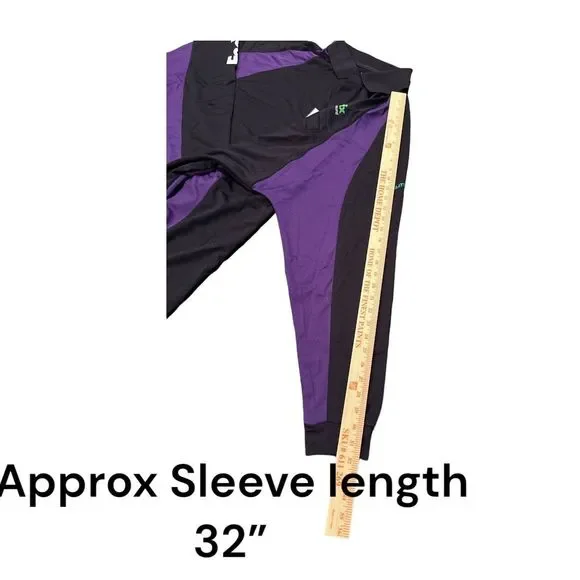 FedEx Mens Polo Stan Herman Size Large Navy Purple Green Long Sleeve Logo - Picture 7 of 11